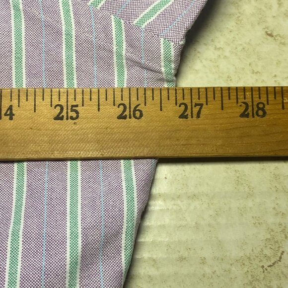 Ralph Lauren Mens XL Classic Fit Striped Button-Down Shirt Purple & Green Cotton - Picture 7 of 8